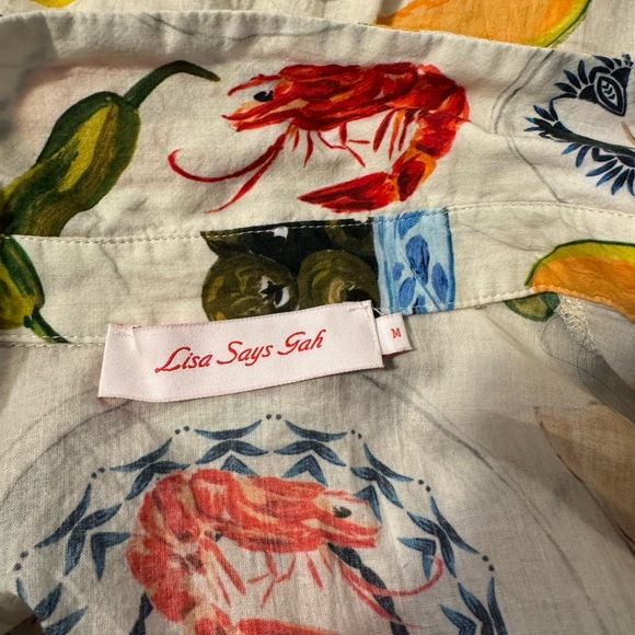 Lisa Says Gah Seafood Print Blouse - Multicolor - Picture 6 of 10